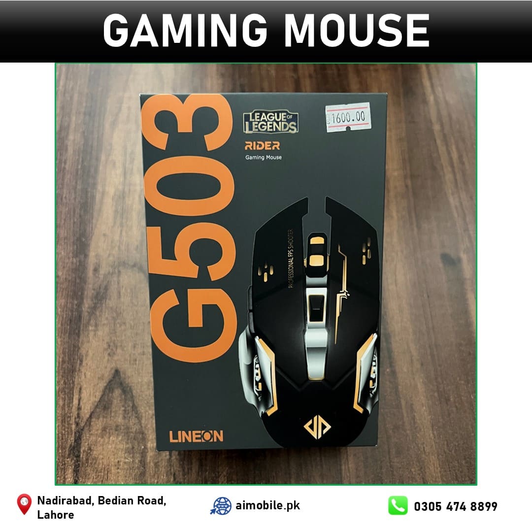 Lineon G503 Gaming Mouse β RGB Lights, 3200 DPI, Wired Ergonomic Design
